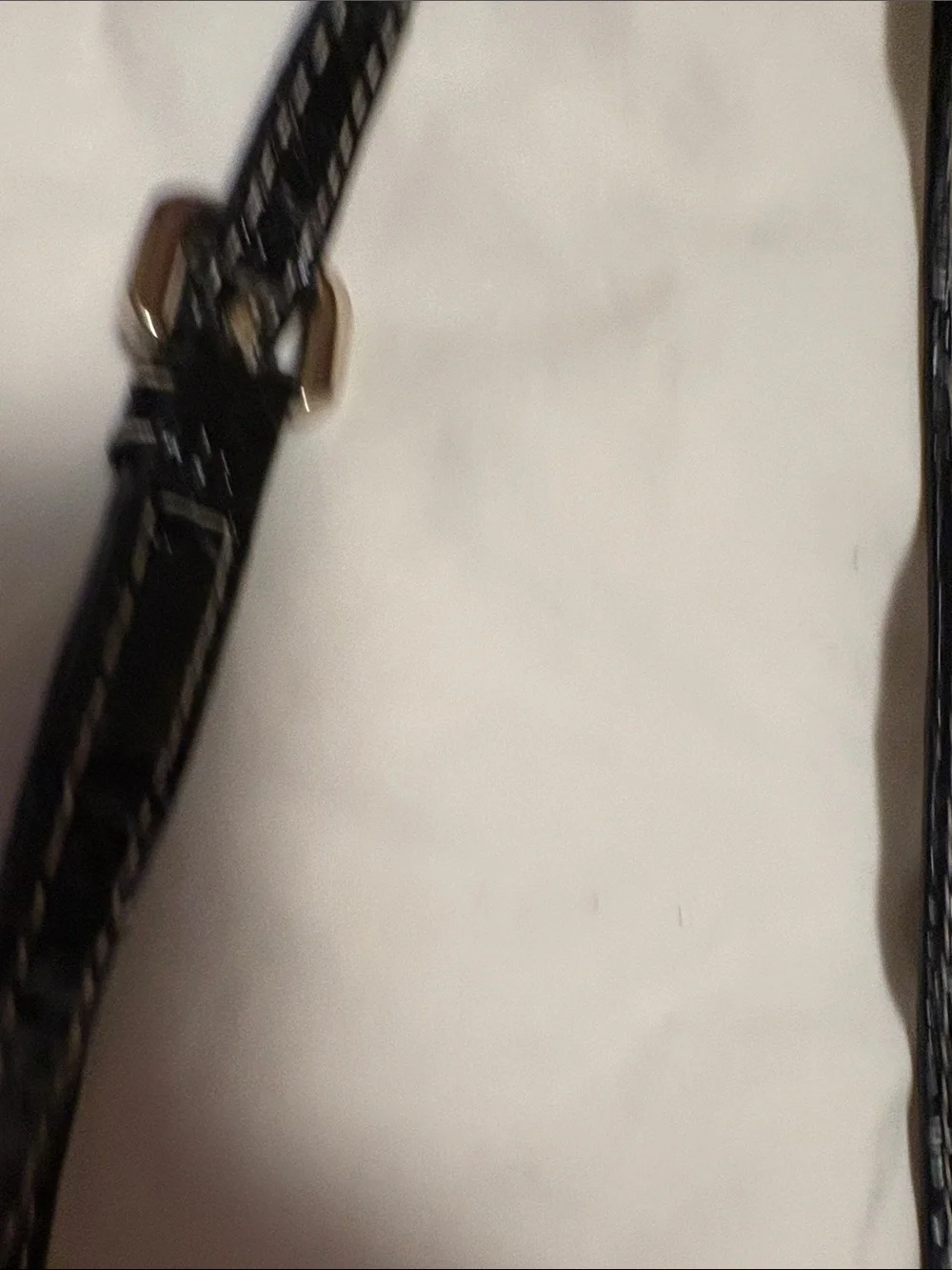 VTG Guess Monogram Small Crossbody Bag in Black and Cream with Silver Buckle